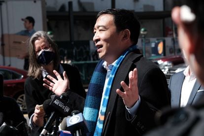 El candidato demócrata a la alcaldía de Nueva York, Andrew Yang, el pasado 5 de abril.