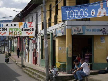Una calle de Icononzo, en el departamento de Tolima, durante las pasadas elecciones presidenciales.