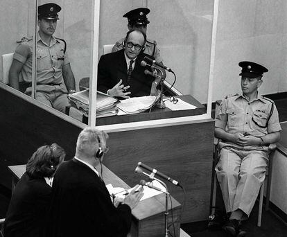 The Nazi criminal Adolf Eichmann during the trial that sentenced him to death from Israel, on June 22, 1961.