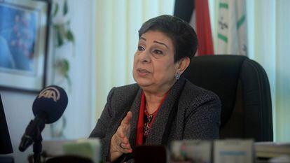 Hanan Ashrawi, miembro de la OLP, en diciembre de 2014 en Ramala.  