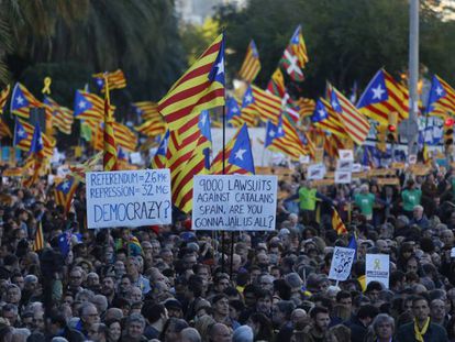 Manifestacion celebrada el pasado mes de noviembre por la liberacion de los politicos catalanes en prision