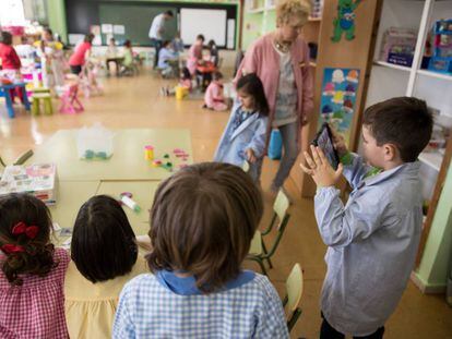 Niños del colegio Afrande-Deiro, en Galicia. 