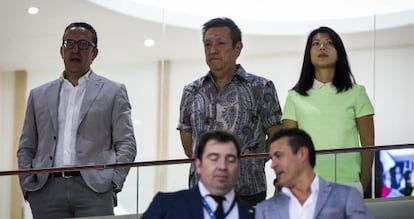 Peter Lim enel partido de Champions del Valencia de este miércoles.