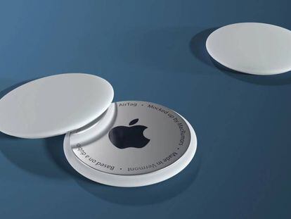 Diseño de concepto de las Airtags de Apple.