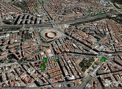 Desde ahora, se puede consultar el precio del carburante en, por ejemplo, los alrededores de la plaza de toros de Las Ventas de Madrid.