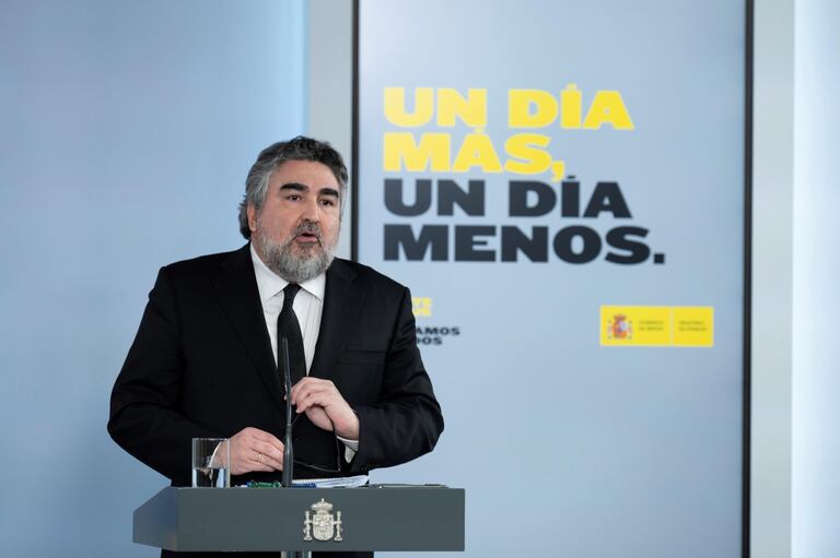 El ministro de Cultura y Deporte, José Manuel Rodríguez Uribes, durante la rueda de prensa posterior a la reunión del Consejo de Ministros, este martes.