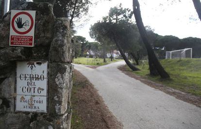 Entrada a la finca Cerro del Coto, en Majadahonda (Madrid).