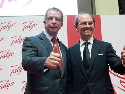 El consejero delegado de Talgo, José María Oriol, junto al presidente de la compañía, Carlos de Palacio.