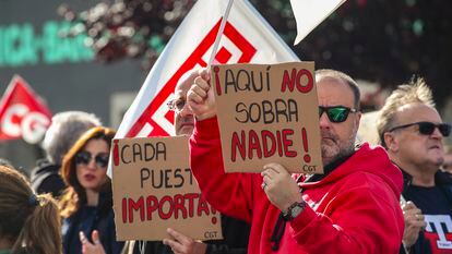 Protesta en Ponferrada contra los despidos en una empresa local, el pasado 18 de septiembre.