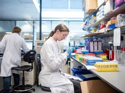 Un laboratorio de la Universidad de Oxford en el que analizan muestras para la vacuna.