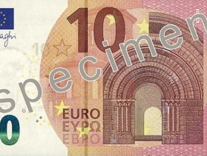 Frontal del nuevo billete de 10 euros