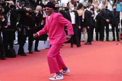 El director Spike Lee, presidente del jurado, posa ante los fotógrafos de Cannes.