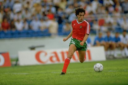 Paulo Futre em partida contra a Inglaterra na Copa do Mundo de 1986.