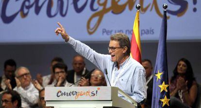 Mas, durante el Consell Nacional de CDC de este sábado.