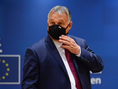 El primer ministro húngaro, Viktor Orbán, en Bruselas durante una reunión del Consejo europeo el 2 de octubre de 2020.