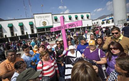 Manifestación contra los feminicidios en el Estado de México.