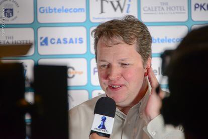 Nigel Short, el pasado enero, durante una entrevista en el torneo Tradewise Gibraltar