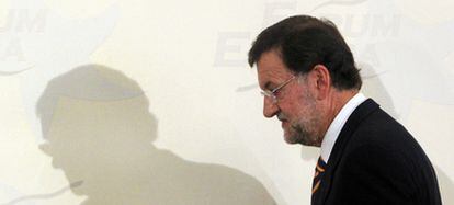 Mariano Rajoy, durante la conferencia que pronunció ayer en el Foro Nueva Economía.