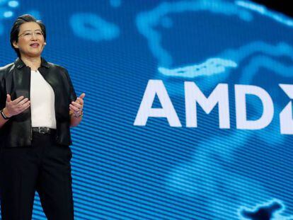 Lisa Su, CEO of AMD, durante una conferencia en el CES de Las Vegas en 2019.