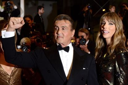 El actor Sylvester Stallone y su mujer Jennifer Flavin, en el Festival de Cannes en 2019.