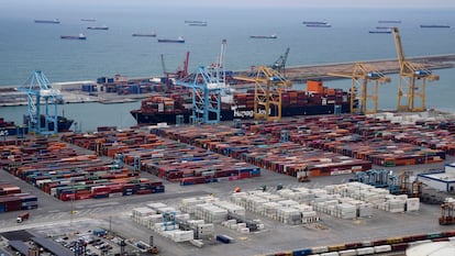 Vista de la terminal de contenedores del Puerto de Barcelona.