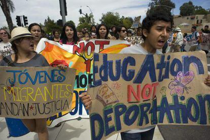 Protesta contra un programa migratorio en California (EE UU).