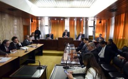 Lectura del fallo contra cuatro jueces de la dictadura argentina.