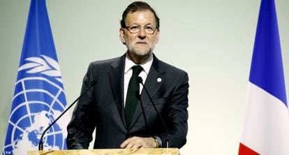 El presidente del Gobierno, Mariano Rajoy, este lunes en Par&iacute;s.