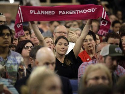 Una mujer a favor del derecho al aborto en Utah.