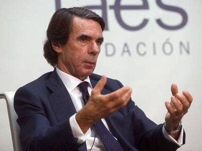 El expresidente del Gobierno José María Aznar en Madrid, el pasado 18 de noviembre. 