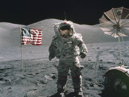 El astronauta Eugene A. Cernan durante la misión 'Apollo XVII', la última vez que se pisó la Luna.