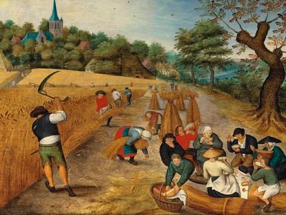 Óleo del siglo XVI titulado “Los cosechadores”, del pintor Pieter Bruegel el Viejo.