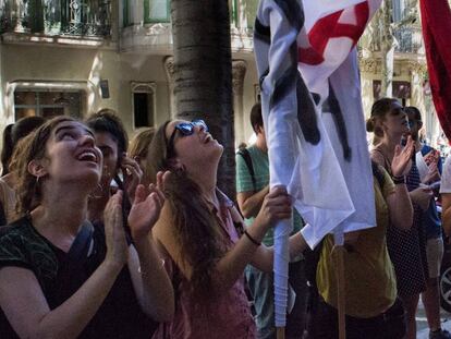 Manifestants del sindicat SUT durant les reivindicacions.