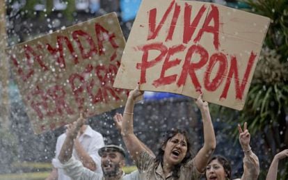 Manifestantes peronistas, este mes en Buenos Aires.