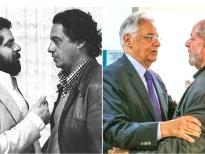 Dos imágenes difundidas este miércoles por el expresidente brasileño Fernando Henrique Cardoso junto a Lula da Silva.