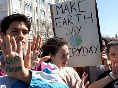 Fridays For Future, un movimiento impulsado por jóvenes, en una de sus manifestaciones en Madrid