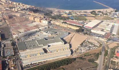 Vista aérea de las obras de Parque Melilla.