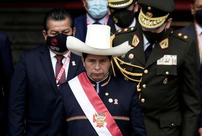 El presidente de Perú, Pedro Castillo, en su toma de posesión el 28 de julio pasado.