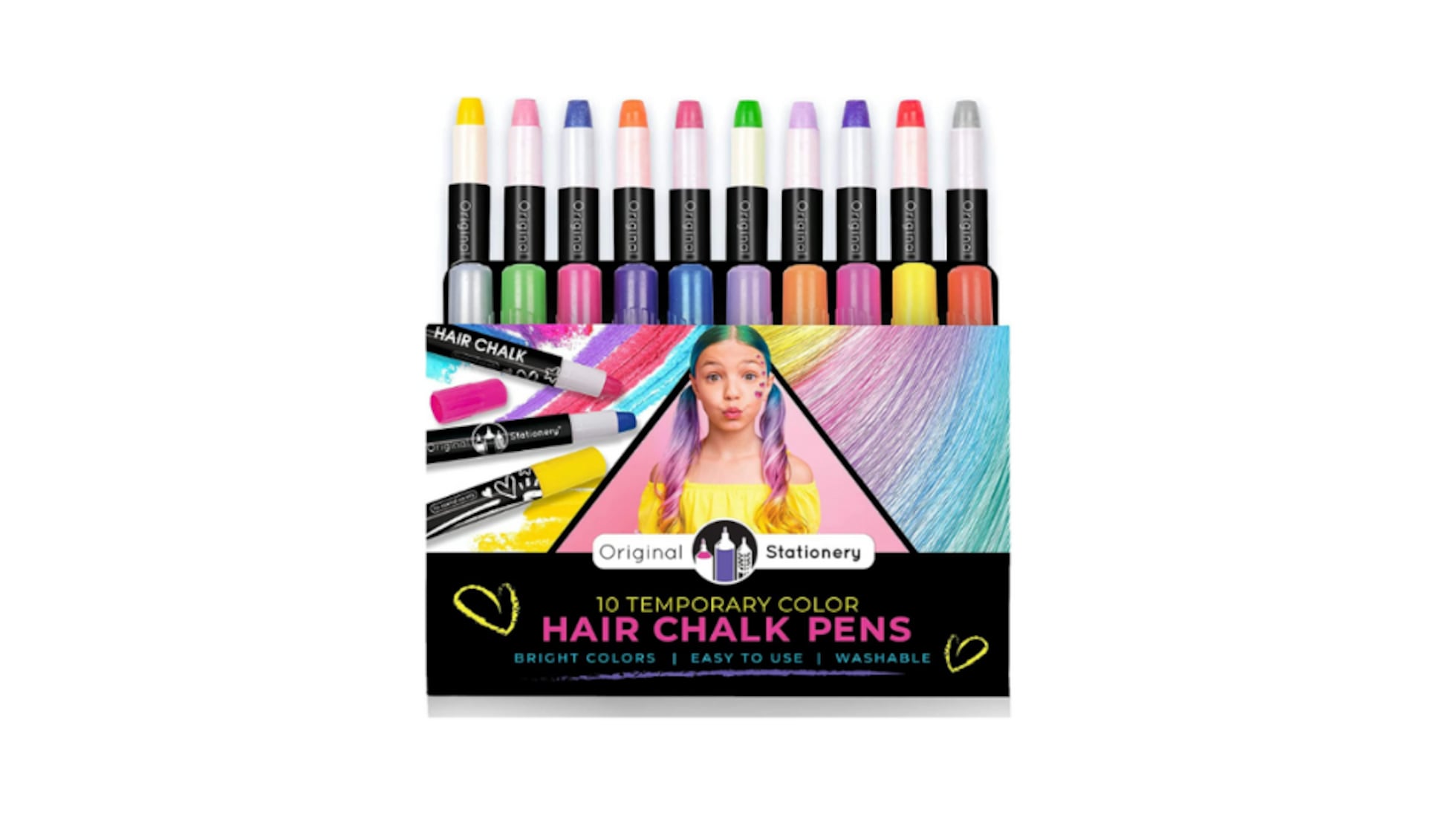 Relaxdays Pack De 24 Tizas De Colores – 6 Tonos (blanco, Azul, Rojo, Verde, Morado, Amarillo), Diámetro 9 Mm, Ideales Para Pizarra Y Suelo