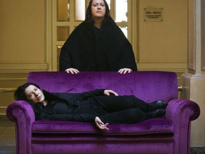 Antony y Marina Abramovic, ayer en Madrid.