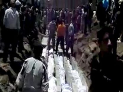 Captura de un vídeo que muestra varios cadáveres en Hula.