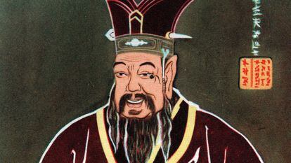 Un retrato del filósofo chino Confucio.