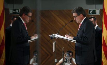 Artur Mas en la rueda de prensa.