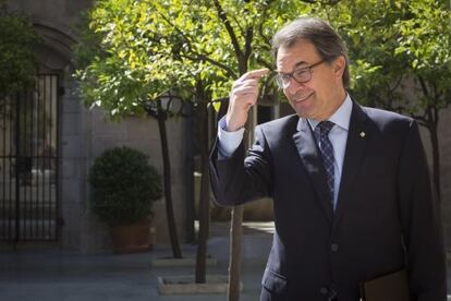 Artur Mas antes de entrar a la reunión de su ejecutivo.