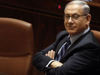 Benjam&iacute;n Netanyahu, el mi&eacute;rcoles en el Parlamento israel&iacute;. 