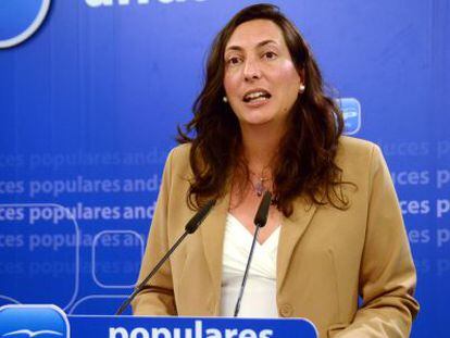 Dolores L&oacute;pez Gabarro, este lunes en la sede del PP.