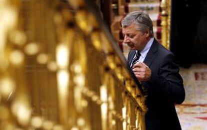 José Blanco, ayer en el Congreso de los Diputados.