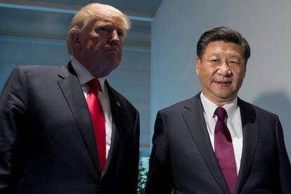 El presidente chino, Xi Jinping, junto al presidente de EE UU, Donald Trump.  