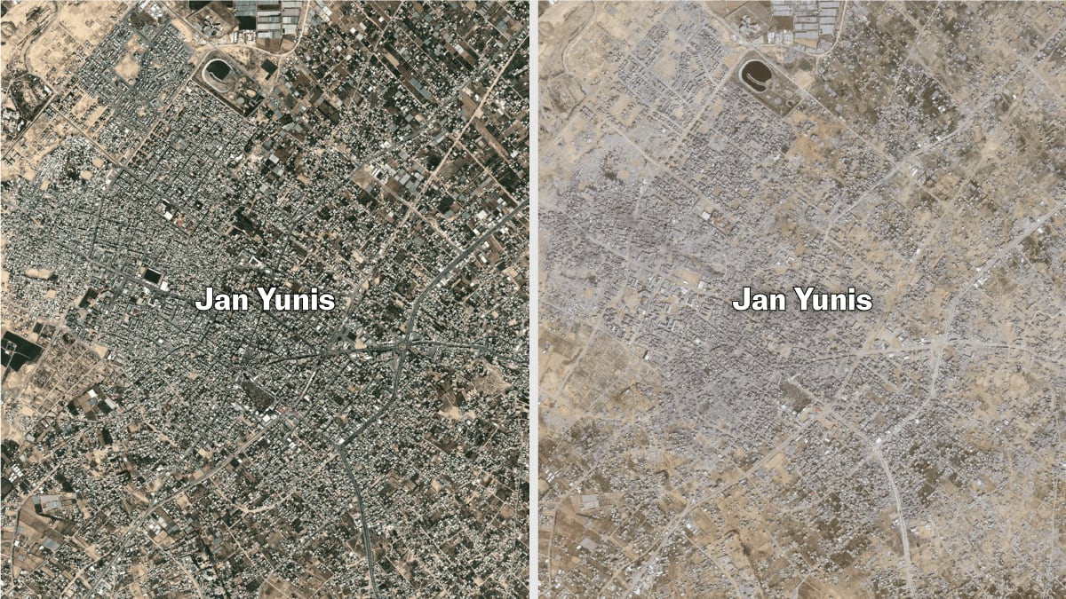 Lo que las imágenes de satélite muestran de la destrucción de Gaza tras seis meses de guerra