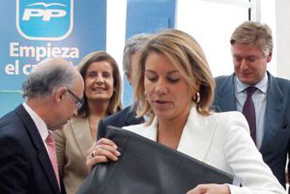 Dolores de Cospedal durante el foro pymes del PP en Valencia.